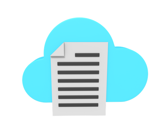 Document en nuage  3D Icon