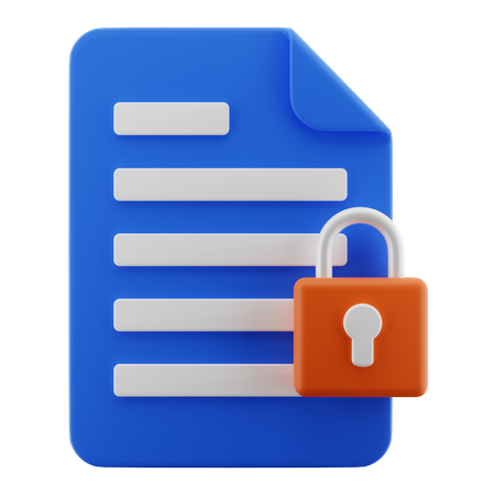 Document padlock  3D Icon