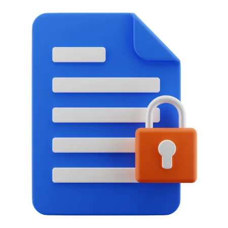 Document padlock  3D Icon