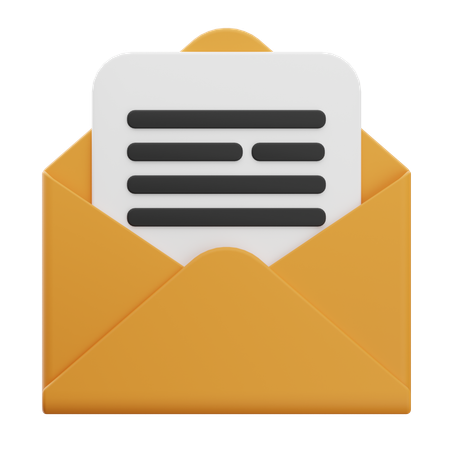 Document par courrier électronique  3D Icon