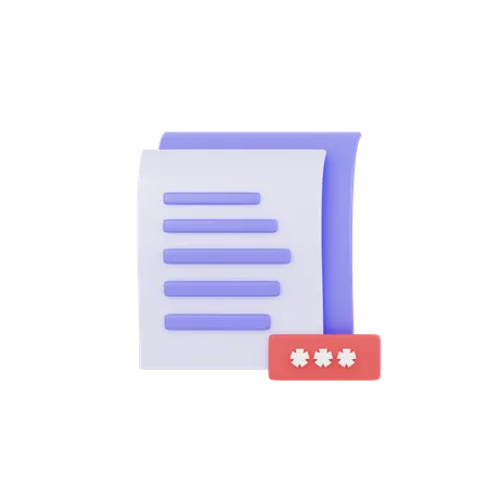 Document Password  3D Icon