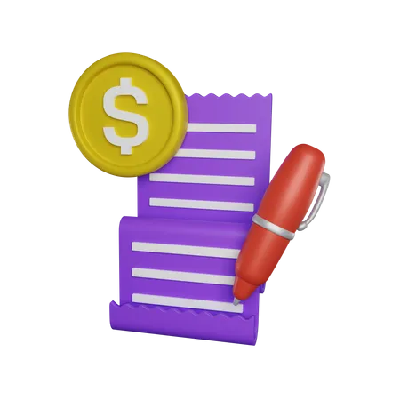 Document Payment 3 D Icon 3D Icon