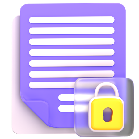 Document Protection  3D Icon