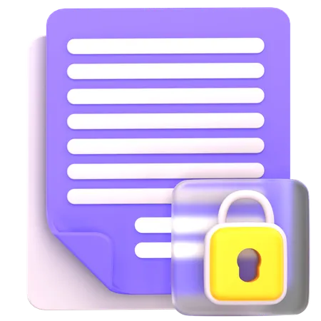 Document Protection  3D Icon