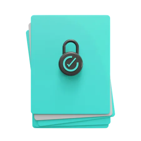 Document Protection  3D Icon