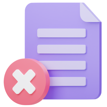 Refus de document  3D Icon