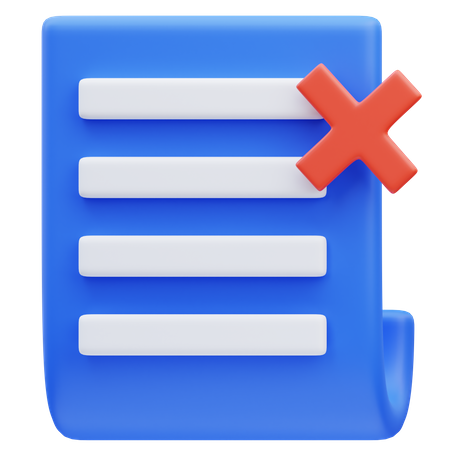 Refus de document  3D Icon