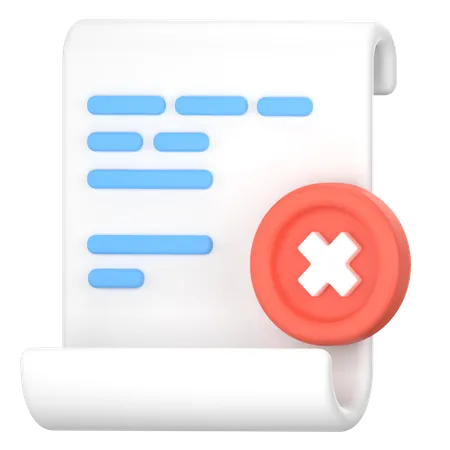 Document Rejected Or Deleted 3D Icon