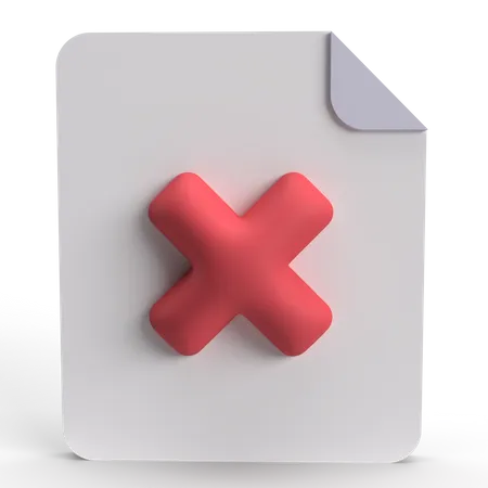 Document Rejected  3D Icon