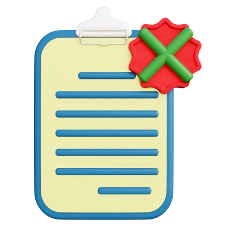 Document rejeté  3D Icon