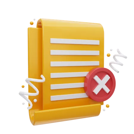 Document rejeté  3D Icon