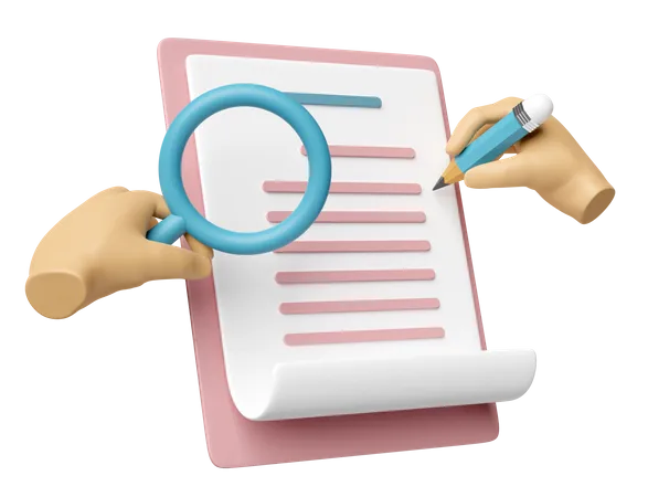 Document Research  3D Icon