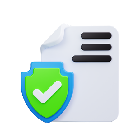 Document Shield  3D Icon