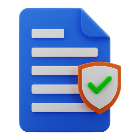 Document shield  3D Icon