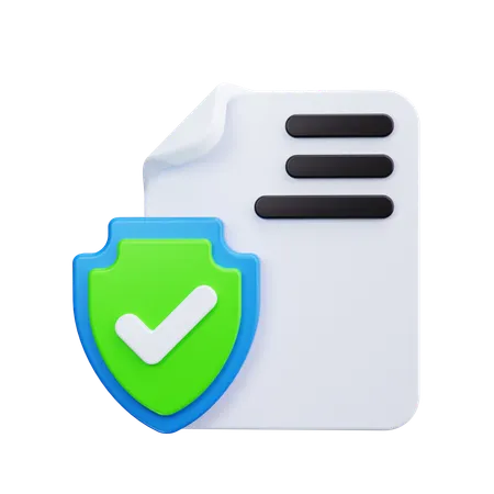 Document Shield  3D Icon