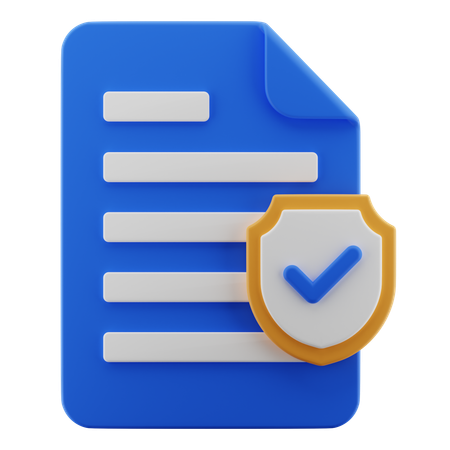 Document shield  3D Icon