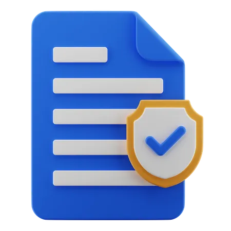 Document shield  3D Icon