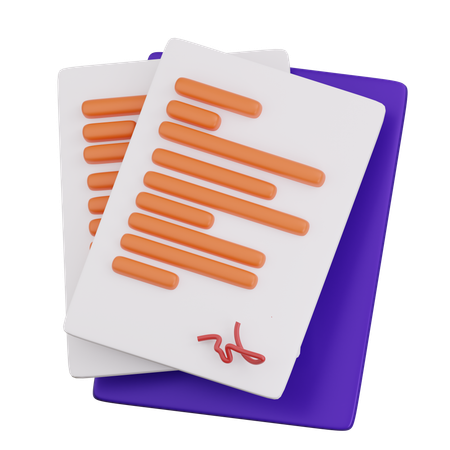 Document de signature  3D Icon