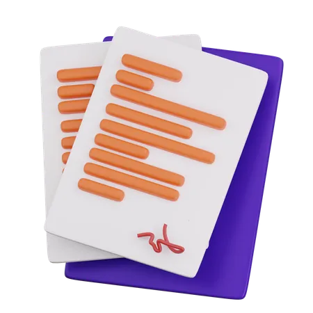 Document de signature  3D Icon