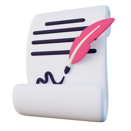 Document signé  3D Icon