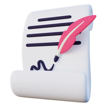 Document signé  3D Icon