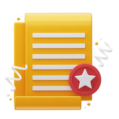 Document Star  3D Icon