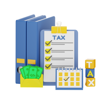 Document Tax Day  3D Icon