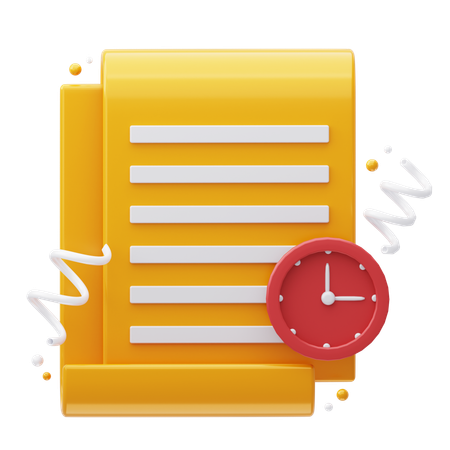 Document Time  3D Icon