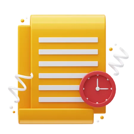 Document Time  3D Icon