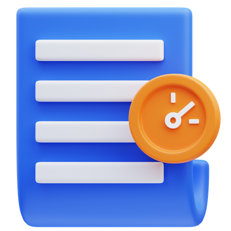 Document Timer  3D Icon