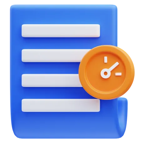 Document Timer  3D Icon