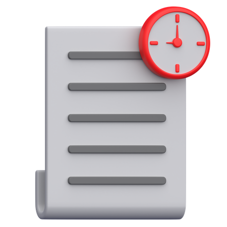 Document Timer  3D Icon