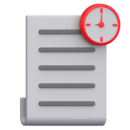 Document Timer  3D Icon