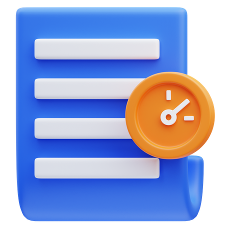 Document Timer 3D Icon