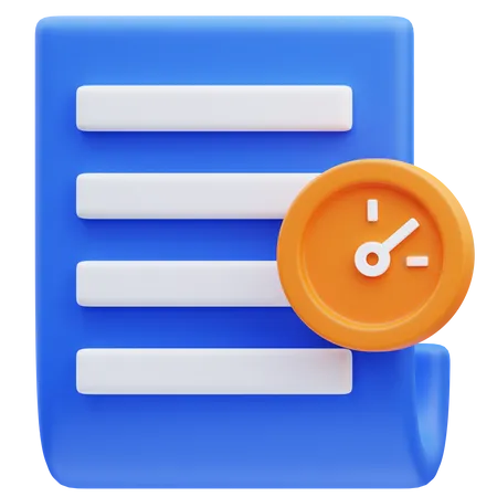 Document Timer 3D Icon
