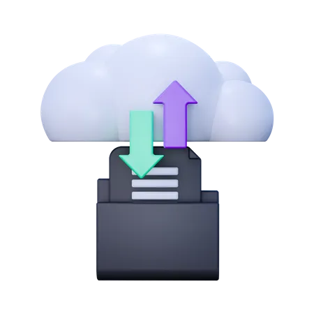 Cloud Data Storage 3D Icon