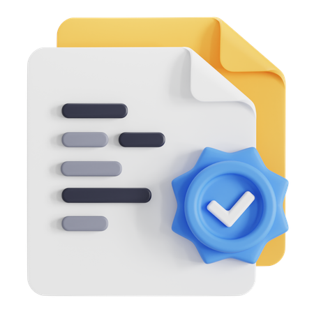 Document verification  3D Icon