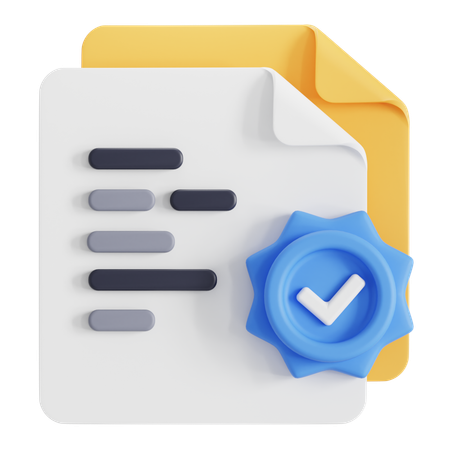 Document verification  3D Icon