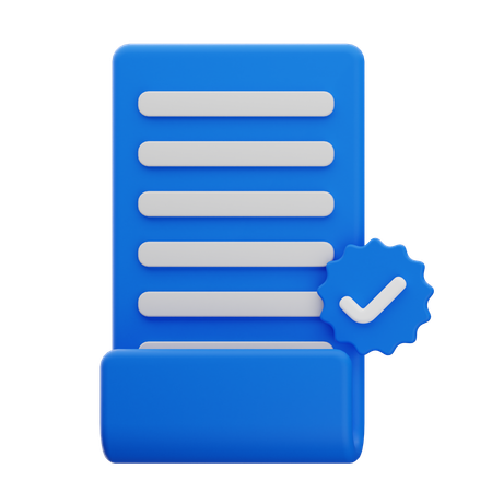 Document Verified  3D Icon