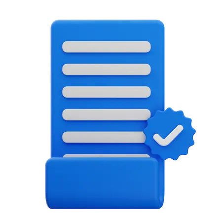 Document Verified  3D Icon