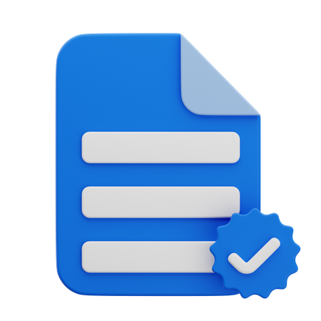 Document Verified  3D Icon