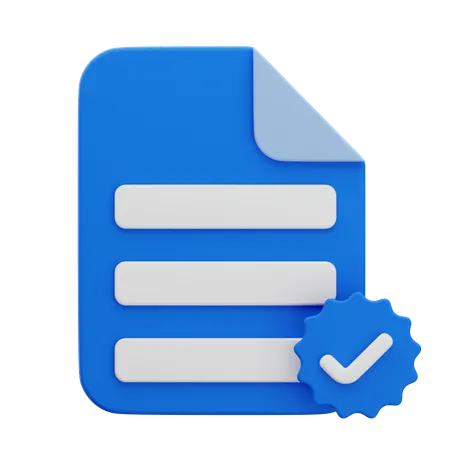 Document Verified  3D Icon