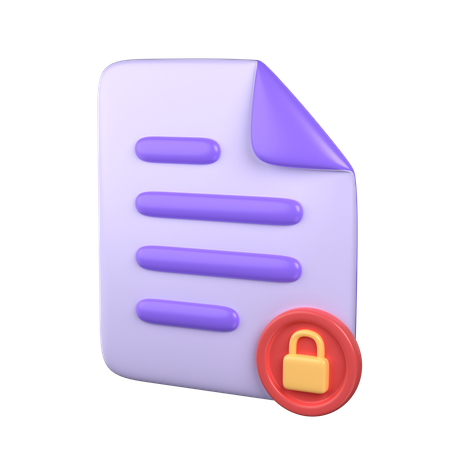 Document verrouillé  3D Icon