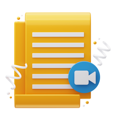 Document Video  3D Icon