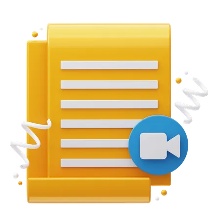 Document Video  3D Icon