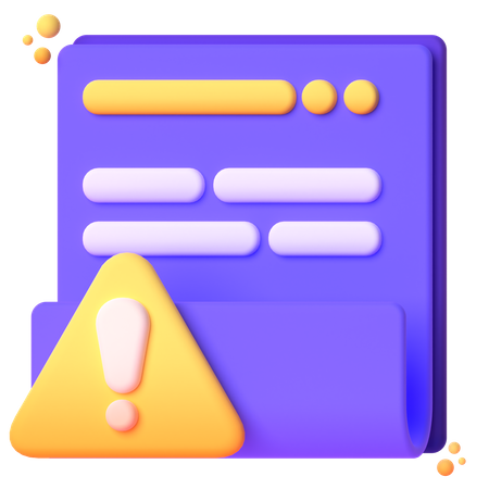 Document Warning  3D Icon