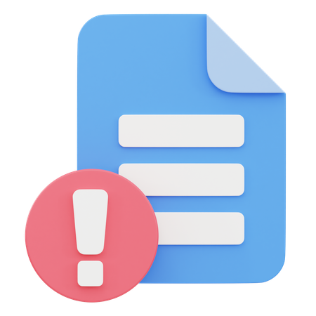 Document Warning  3D Icon