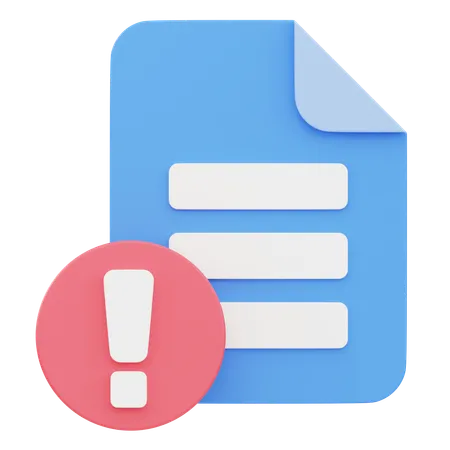 Document Warning  3D Icon