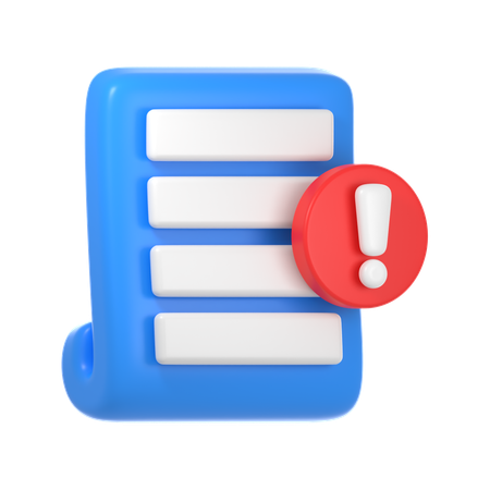 Document Warning  3D Icon