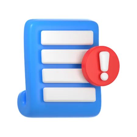 Document Warning  3D Icon